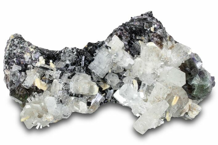 Pristine Goshenite Crystals with Fluorite and Schorl - Namibia #322777